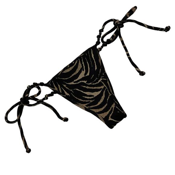 Devon Windsor Black and Tan Bikini Bottom - Picture 3 of 4